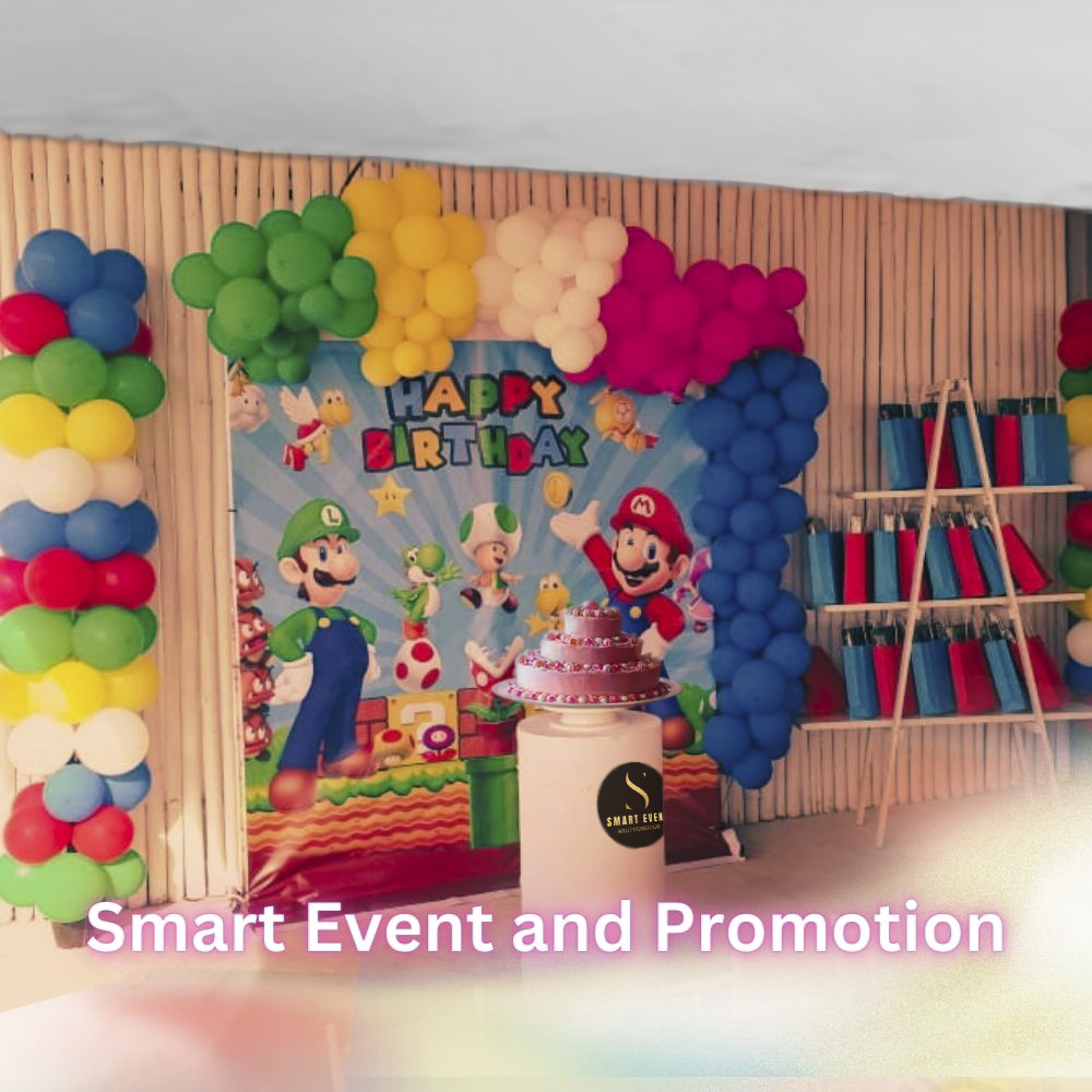 Mascot Super Mario Kids party delight Photo booth