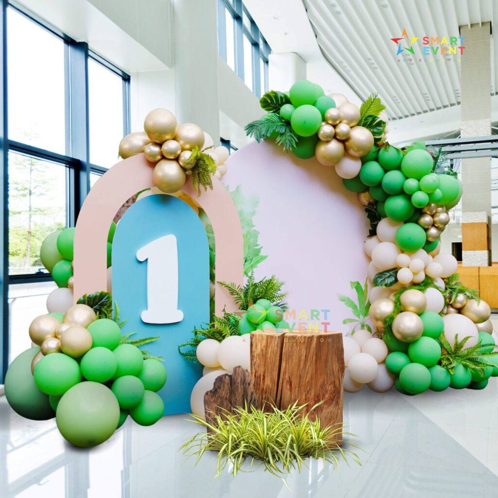 Jungle Theme Natural Birthday Backdrop | Entrance Arch Decoration